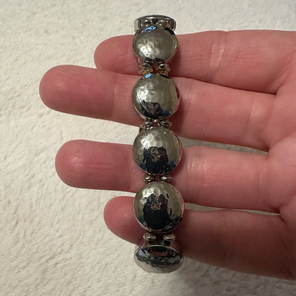 Elegant Silver Colored Bracelet with Crystal Accents. It is REVERSIBLE. - Picture 2 of 2